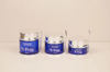 Blue Glass Cosmetic Container 1oz 50g Round Cream Jar with Spoon