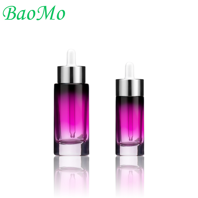 50ml Purple Cosmetic Glass Bottle With Plastic Dropper