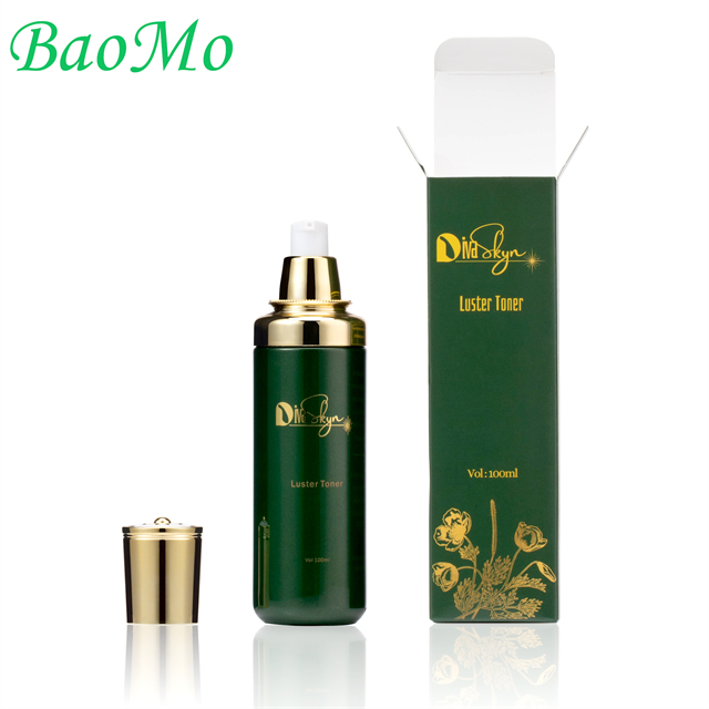 Luxury Square Green Cosmetic Glass Bottle