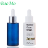 Blue Frosted Cosmetics Glass Serum Bottle