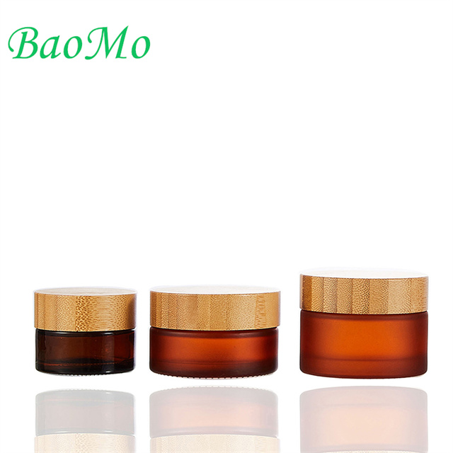 Bamboo Lid Glass 50G Face Cream Jar