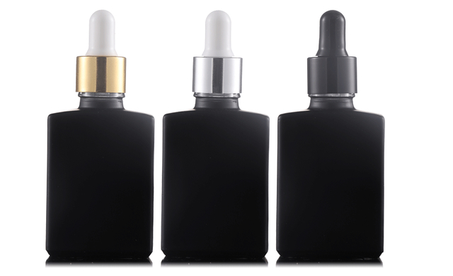 Black Clear 100ML 50ML square serum bottle for oil