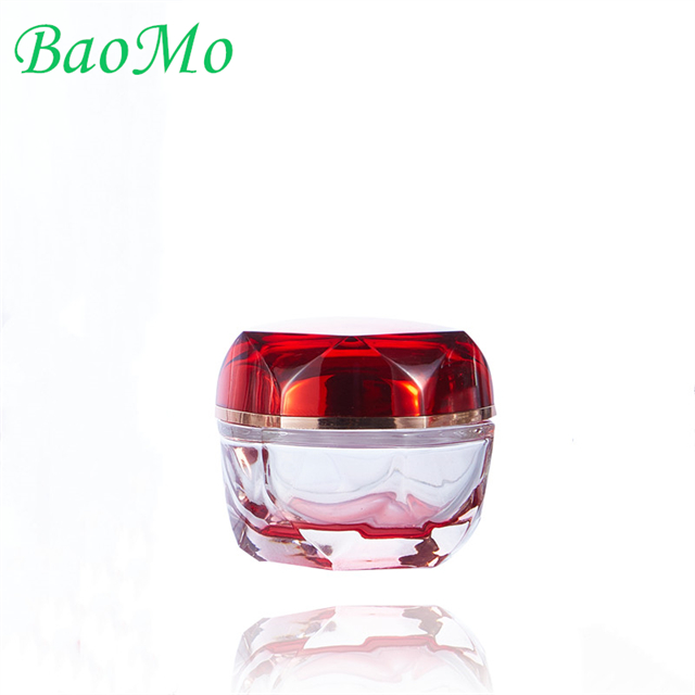 Small Red Glass Cream Jar With Lid