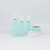 Light green Square 100ml Cosmetic Glass Bottle With Plastic cap Cosmetic Glass Bottle For Foundation