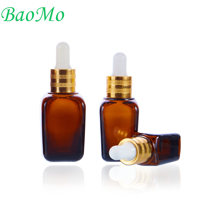 Amber 20ml Glass Dropper Bottle with Aluminum Cap