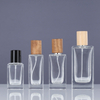 square refill perfume bottle glass thick bottle empty perfume bottle with wood cap