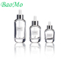 Round Clear Custom Glass Serum Bottle