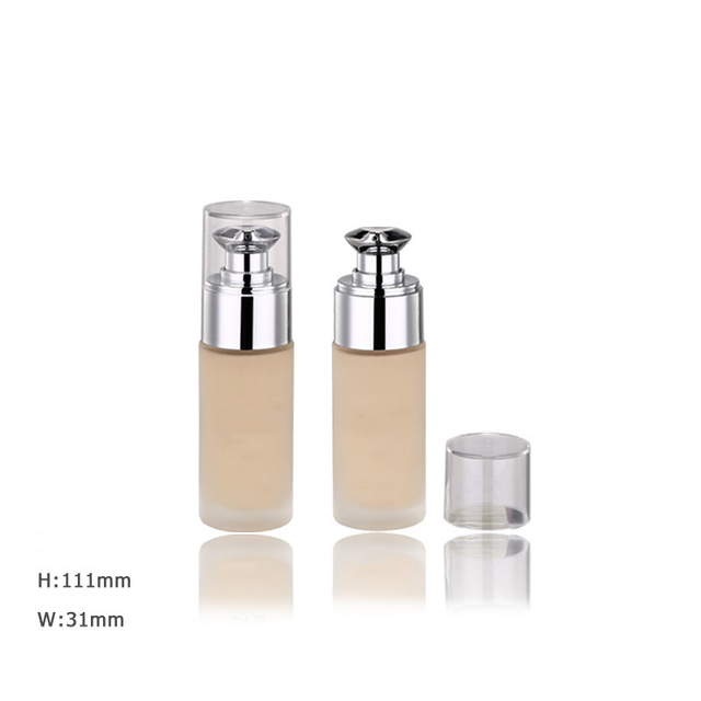 Luxury Frosted Glass Foundation Bottle with Logo