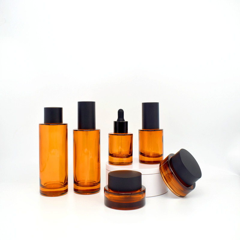 Fancy Non-Toxic Amber Serum Pump Bottle