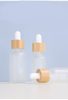 Empty 5ml 10ml 15ml 20ml 30ml 50ml 100ml Clear Frosted Serum Glass Dropper Bottle Bamboo Cap