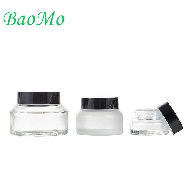 Transparent 50ml Cosmetic Glass Jar For Moisturizer