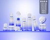 Electroplating Cosmetic Glass Bottle Luxury Eye Cream Jar Lotion Toner Bottle Pump with Mushroom cap