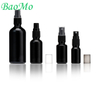 Shiny Black Cosmetic Glass Bottle For Toner With Sprayer