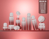 Electroplating Cosmetic Glass Bottle Luxury Eye Cream Jar Lotion Toner Bottle Pump with Mushroom cap