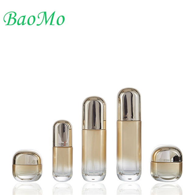 Recyclable Customized Gold Glass Lotion Bottle