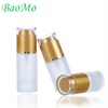 Electroplating Flat Shoulder White Cosmetic Glass Bottle