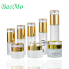 high quality skin care cosmetic packaging frosted clear cosmetic glass bottle and jar luxury cosmetic packaging set