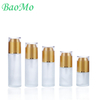 Electroplating Flat Shoulder White Cosmetic Glass Bottle