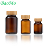 120ml Eco Friendly Cosmetic Glass Bottle With Bamboo Cover