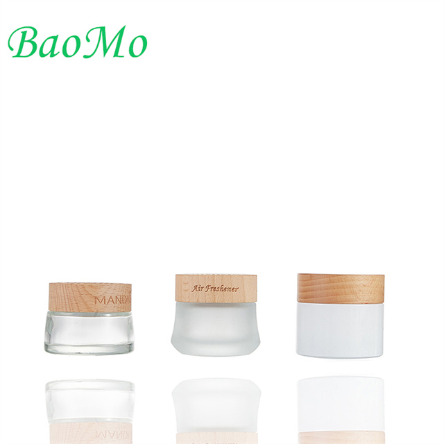 Bamboo Lid Luxury White Face Cream Jar